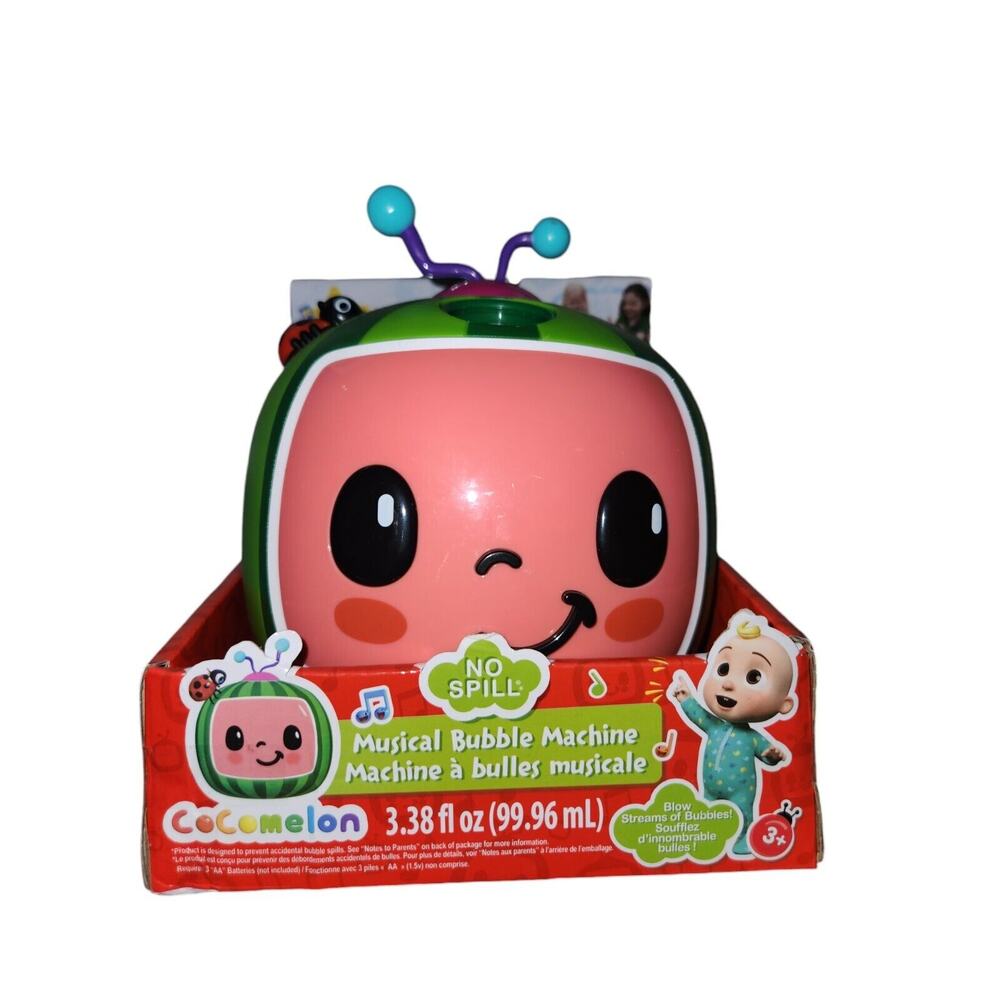 COCOMELON Musical Bubble Machine No Spill Bubble Toy for Baby and Kids NEW